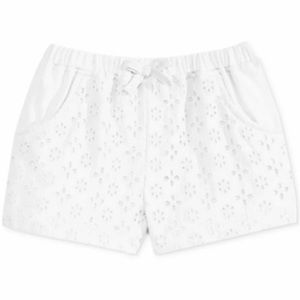 First Impressions White Cotton Eyelet Shorts